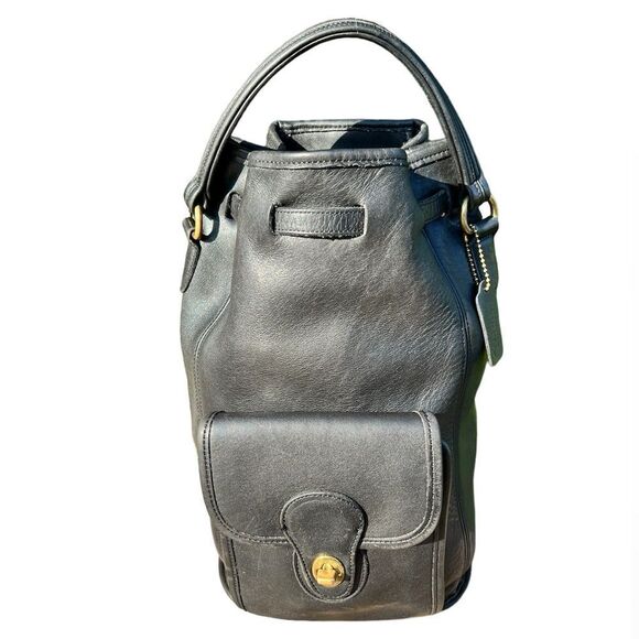 Vintage Coach Top Handle Backpack Bag Original Hang Tag Black 9992 Authentic - Picture 1 of 16